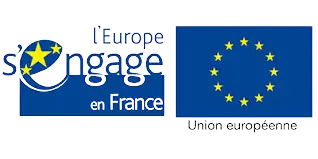 Logo de l'Europe, s'engage en France et drapeau de l'union européenne